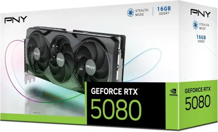 Placa de Vídeo Nvidia RTX 5080 16GB GDDR7 PNY Stealth Mode OC