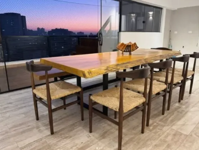 PROMOÇÃO! Mesa Prancha Pranchão Madeira Maciça Aréa Gourmet Rústica Tampo 2mt