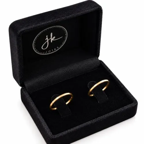 Par Alianças Ouro 18k 750 Casamento Noivado 2mm 1g