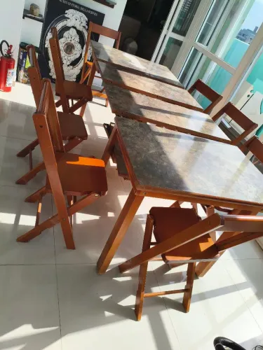 Conjunto Mesa 2.80 x 80 cm e cadeiras