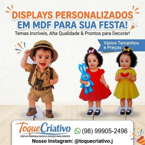Displays personalizados em mdf para festa e eventos- toquecriativo 