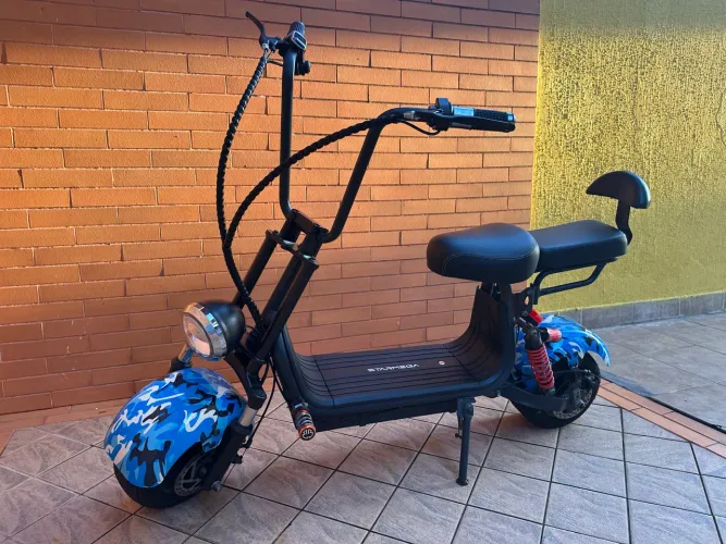Scooter Elétrica STARMEGA ST-373 1000W 60V Camuflado Azul