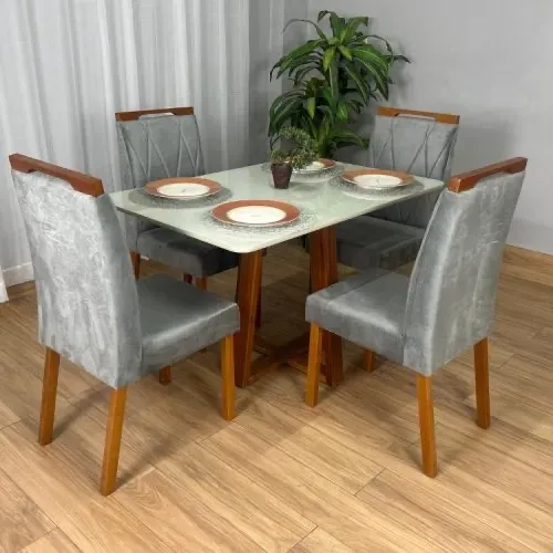 Mesa de Jantar Bali 1.20×0.80 Com 4 Cadeiras