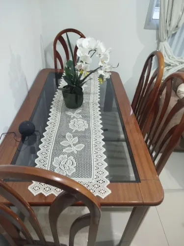 Mesa 6 cadeiras mogno