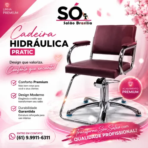 Cadeira Hidráulica Pratic Premium ? Conforto, Estilo e Qualidade Profissional!