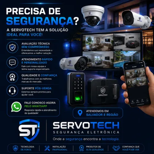 Instalação de Câmeras, Alarmes, Cerca Elétrica e Controle de Acesso | ServoTech