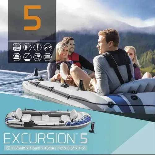 Barco inflável com motor 