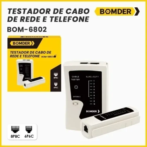 Testador Cabo de Rede Rj45 e Rj11 Bomder Bom-6802 *ENTREGA GRÁTIS*