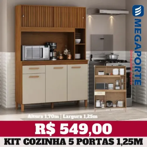 Armário de Cozinha 5 Portas 1 Gaveta (Novo) Entrega Grátis!