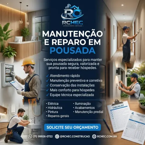 Manutenção e Reparo em Pousada - Serviço Profissional - RCHEC