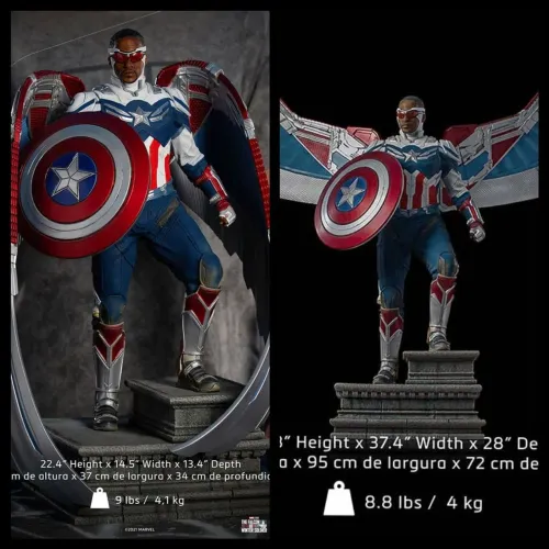 Capitão América Sam Wilson 1/4 Iron Studios lacrado