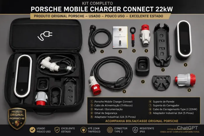 CARREGADOR EV PORSCHE TAYCAN   22kw - novo 