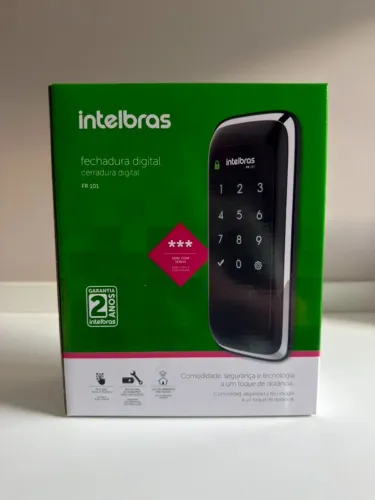 Fechadura Digital de Sobrepor Intelbras FR 101 Touch Screen Preto - Lacrada e com NF