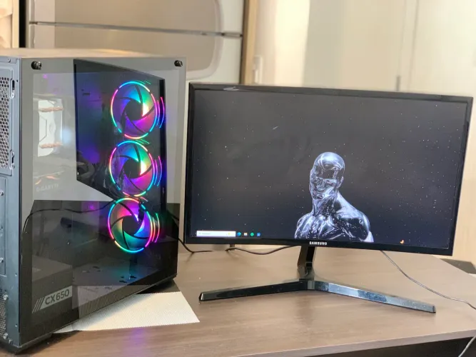 PC GAMER COMPLETO! CPU e Monitor, Pronto p/ uso, Roda TUDO!
