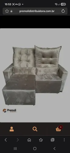 Sofa Retratil E Reclinavel Bello Campo 1.60mt Não e bipartido Cor Bege