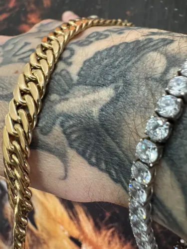 Pulseira Groumet de ouro 15.82g 18k procedência garantia eterna