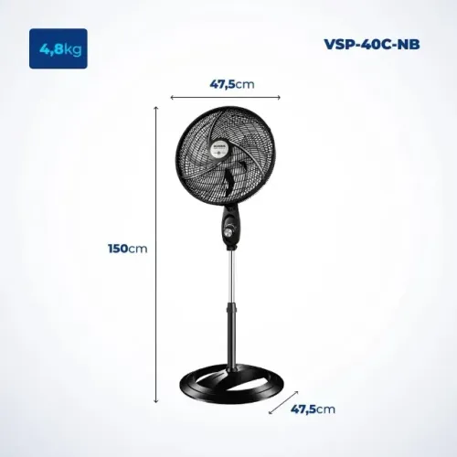 MONDIAL Ventilador Coluna 110V, 40cm, 6 pás, Super Power