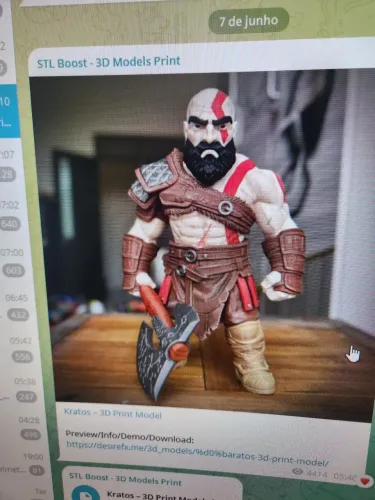Boneco 3d kratos