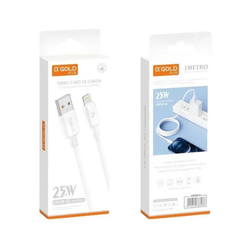Cabo USB para Lightning iPhone 25W 1metro a'Gold CB129-2