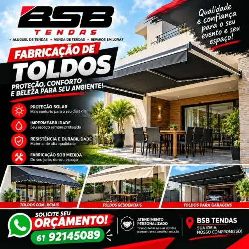 Fabricação e Instalação de Toldos Sob Medida | BSB Tendas