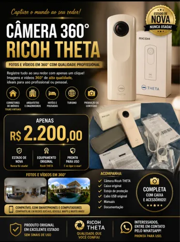 Câmara 360o. Ricoh THETA