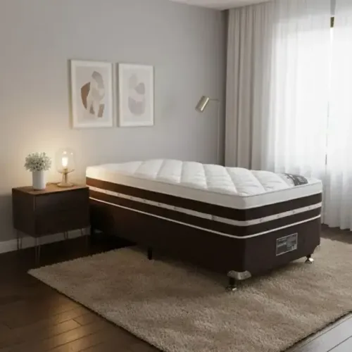 Cama Box e Colchão Castor Solteiro