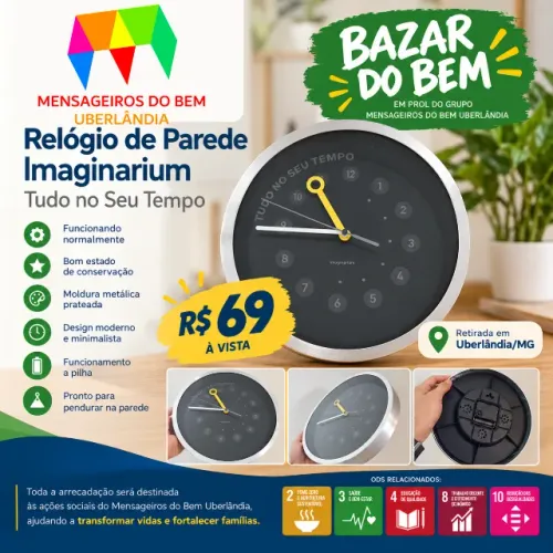 Relógio de Parede Imaginarium Tudo no Seu Tempo