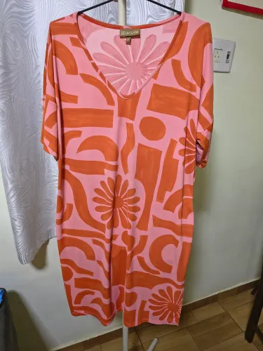 Saída de Praia Uv Line Túnica Por do Sol Feminina Com Proteção Solar
