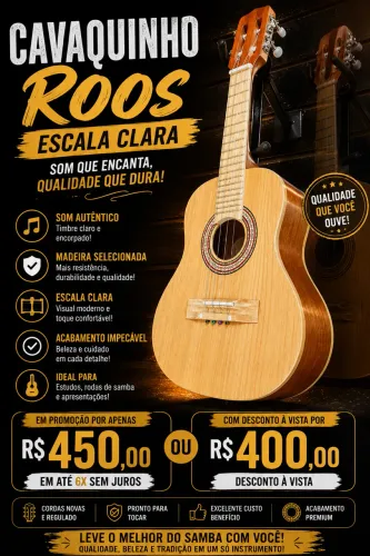 Cavaquinho Roos acústico em promoção