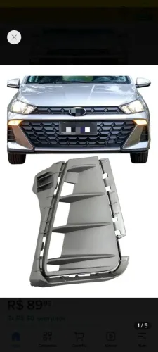 Moldura parachoque parte farol milha hb20 2023 em diante 