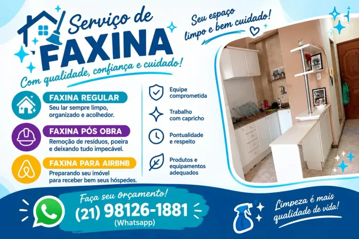 Oferecemos serviços de faxina