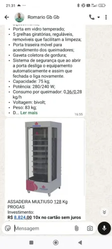 Máquina de assar frango muito nova apenas 4 meses de uso