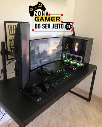 Mesa Gamer 1,5m Reforçada NOVA Estilo Industrial Multiuso para Computador Notebook Estudo