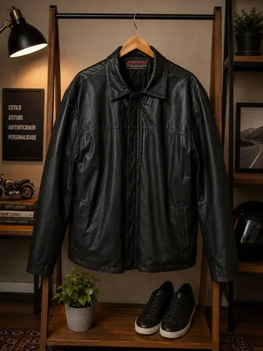 Jaqueta de couro masculina JAVALI