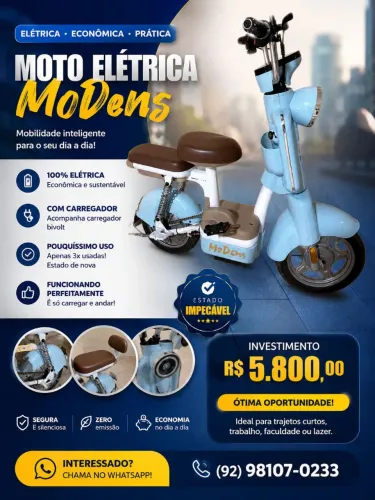 MOTO ELÉTRICA MoDens À VENDA!