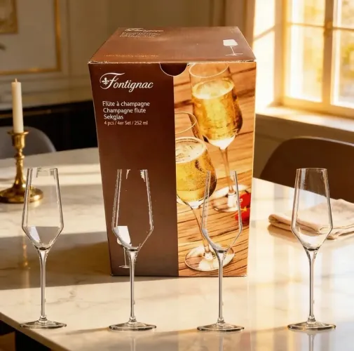 Jogo de 4 taças para champagne Fontignac 252 ml