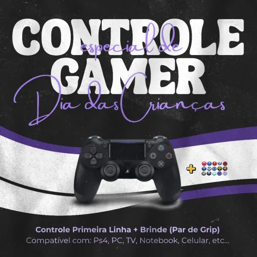 Controle Primeira Linha para Ps4, PC, TV, Celular - DualShock 4