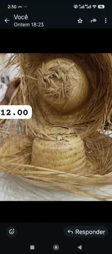 Chapéu Desfiado de palha p cabeça e enfeitar