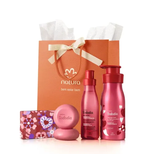 Presente Banho, hidratação e Perfumação Tododia Framboesa e Pimenta Vermelha