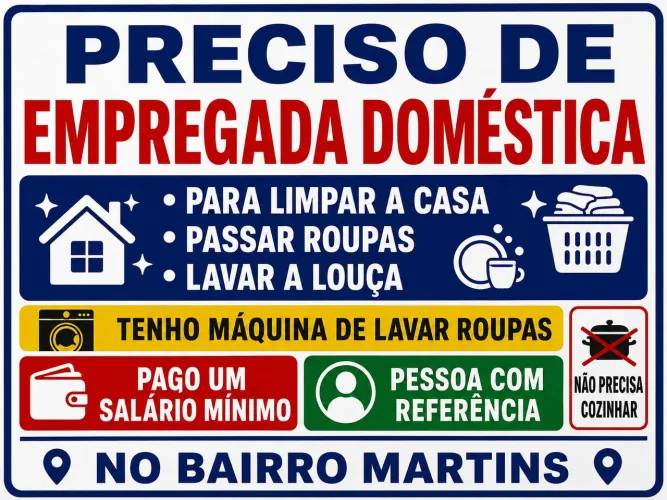 Preciso de empregada doméstica 