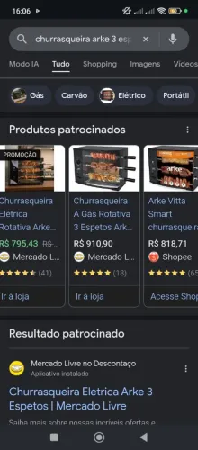 Churrasqueira arke 3 espeto