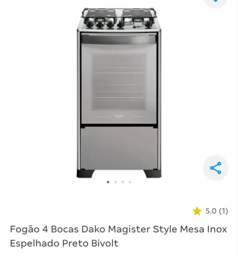 Fogão Dako 4 bocas mesa inox