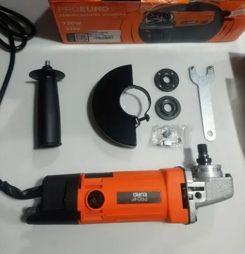 NOVA! Esmerilhadeira Elétrica 720w Pro Euro 115mm 220V (4.5") 11.500 RPM (completa)