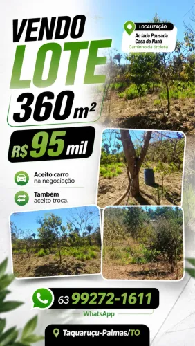 Chácara Taquaruçu 95 mil lote 