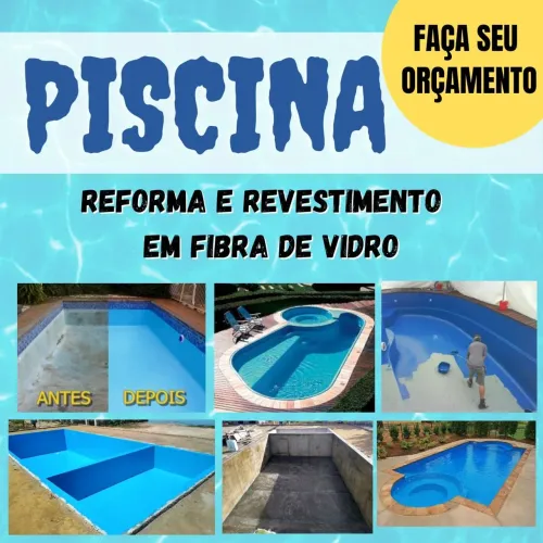 Revestimento de fibra em piscina e caixas de alvenaria
