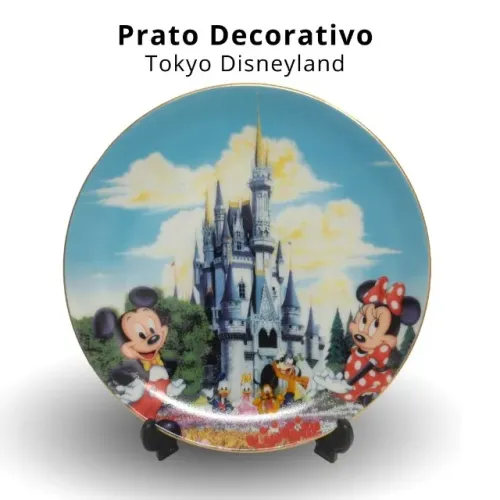 Prato Decorativo Tokyo Disneyland - Original Japão anos 90 - com Tripé