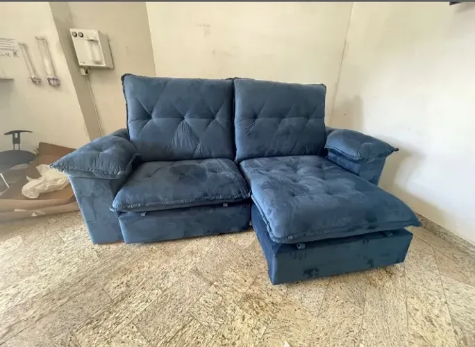 Sofá Retrátil Reclinável Conforto 290 Azul