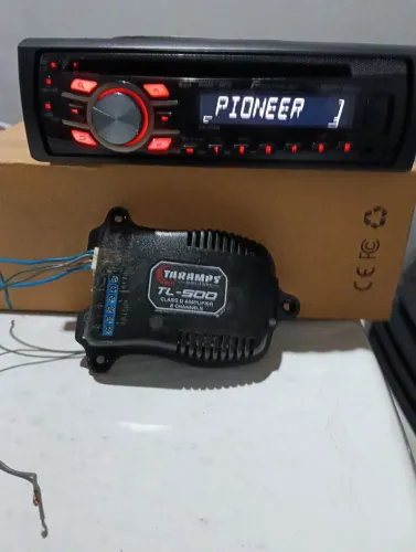 Rádio cd USB Pioneer+ módulo Taramps de 02 canais