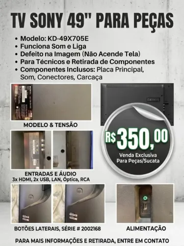 TV SONIC 49 PARA PEÇAS