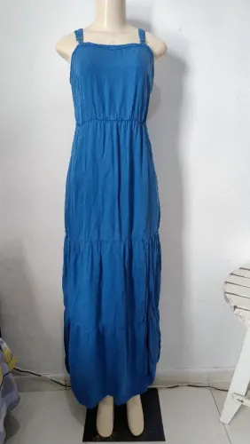 Vestido longo azul número 38 usado